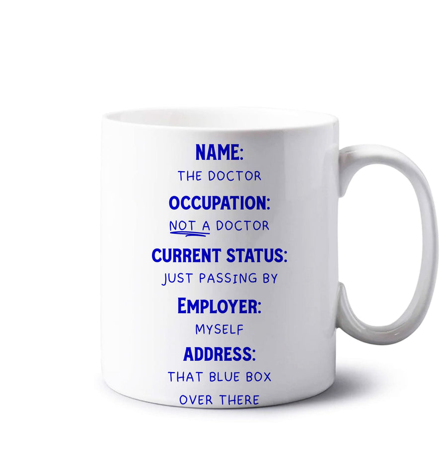 Name And Occupation - Doctor Who Mug