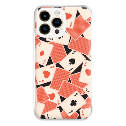 Playing Cards Collage Pattern iPhone 14 Pro Max Case