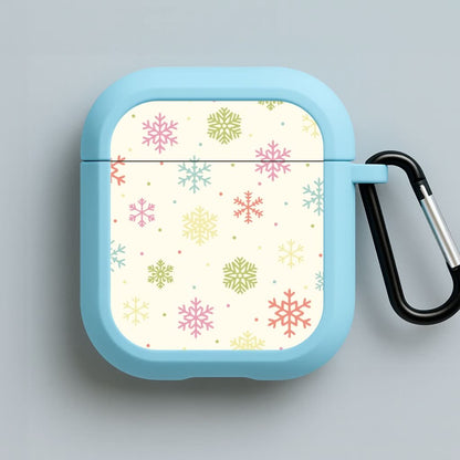 Pastel Snowflakes Pattern Blue AirPods Case