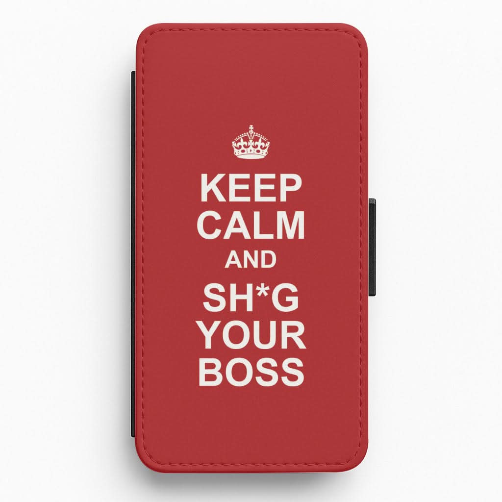 Keep Calm With Your Boss Flip / Wallet Phone Case