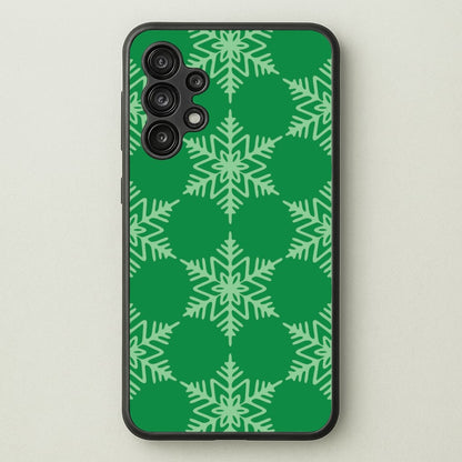 Green Giant Snowflakes Christmas Pattern Galaxy A13 Case