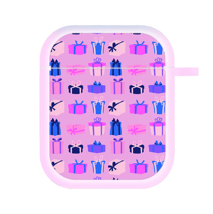 Pink Presents - Christmas Patterns AirPods Case