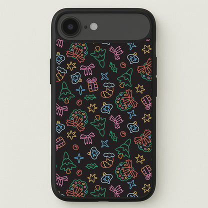 Neon Christmas Icons Pattern I iPhone 17 Air Case