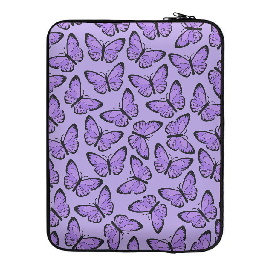 Purple Butterfly - Butterfly Patterns Laptop Sleeve