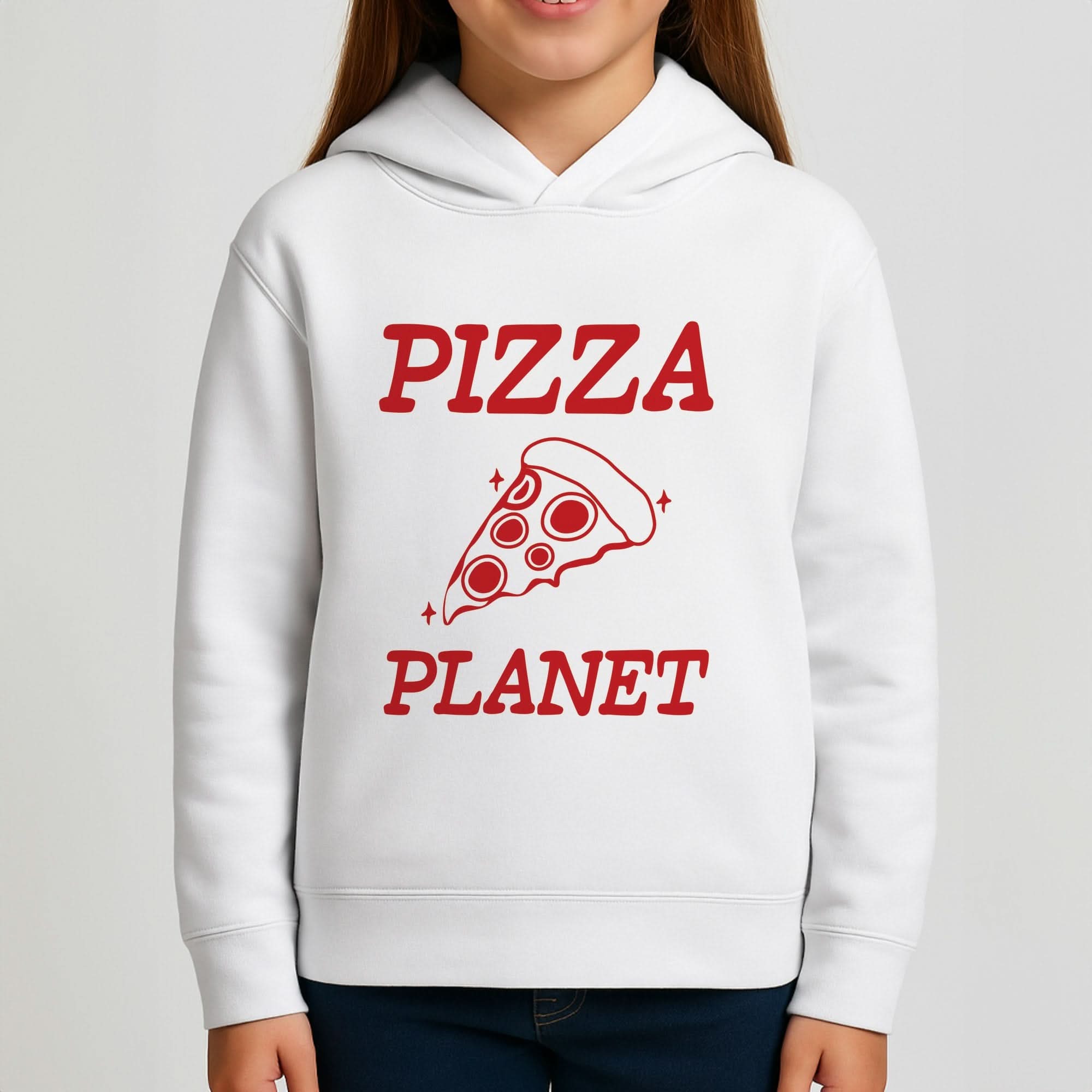 Retro Pizza Planet  Girls Hoodie