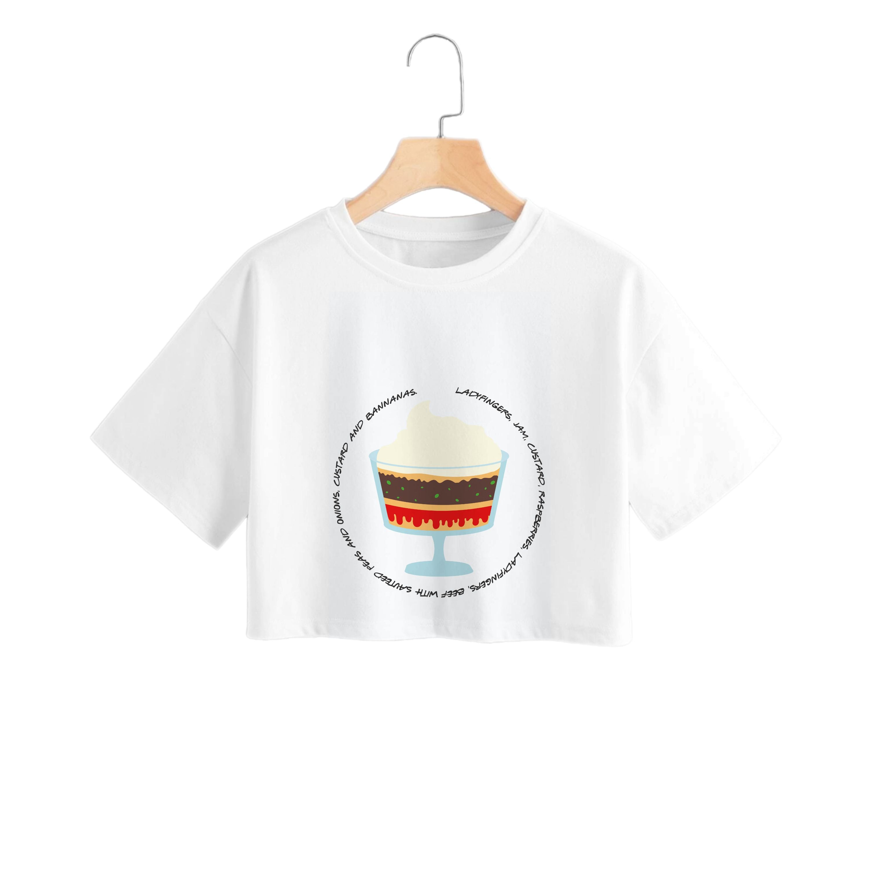 Ladyfingers, Jam, Custard Crop Top