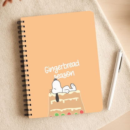 Cartoon Beagle Gingerbread House Notepad