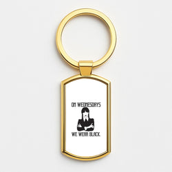 On Wednesdays We Wear Black Gold Keyring