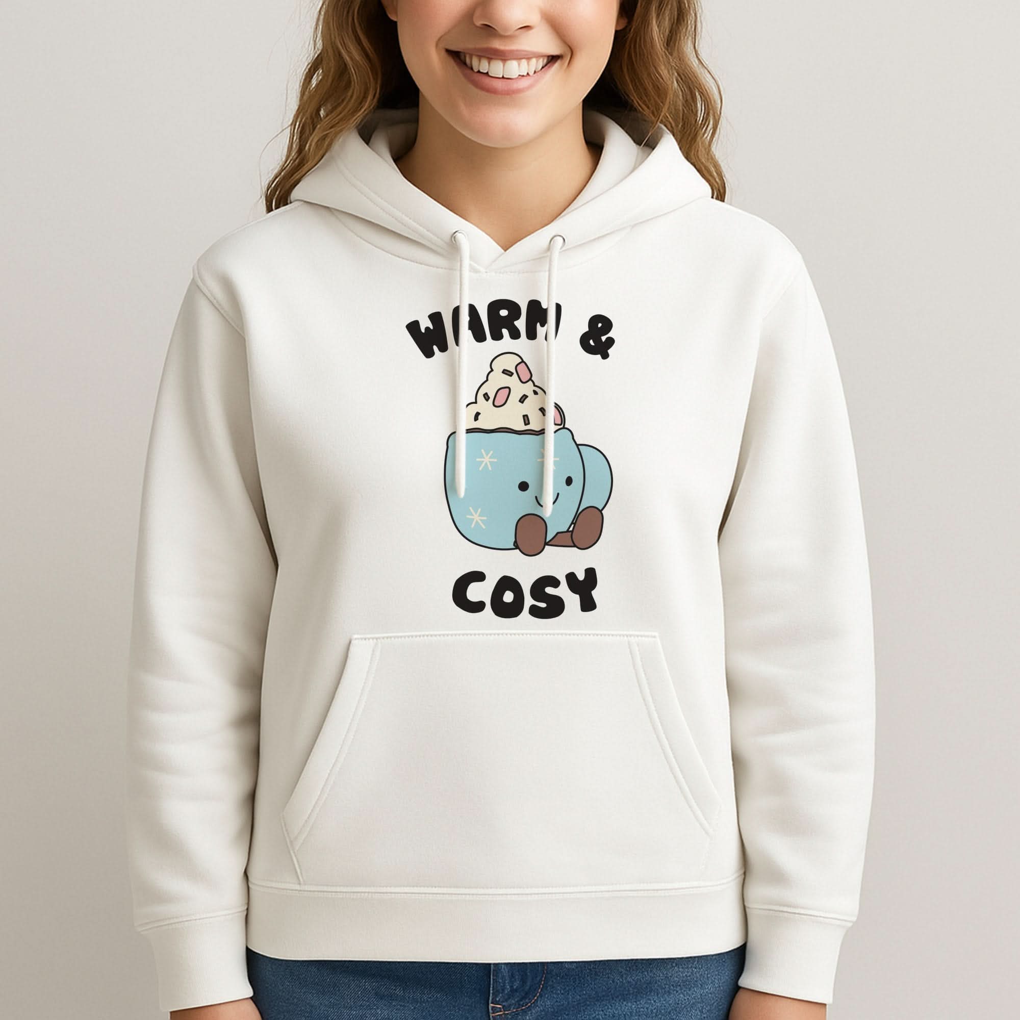 Hot Cocoa Plush Quote Womans Hooded Sweatshirt