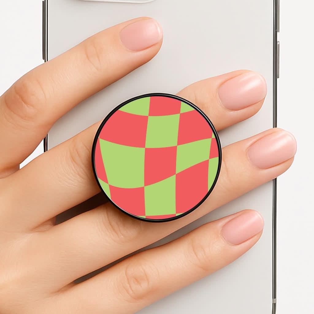 Abstract Red And Green Christmas Pattern Phone Grip