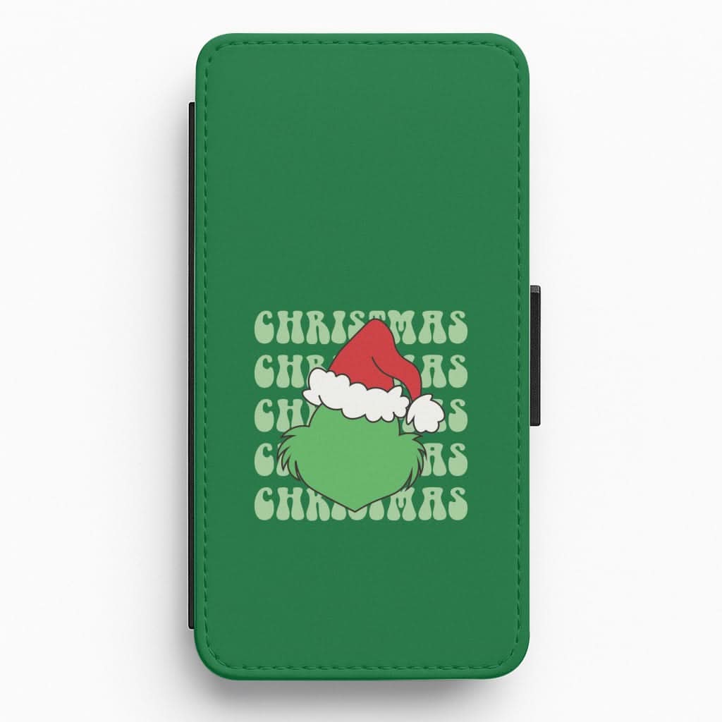 Green Creature Christmas Flip / Wallet Phone Case
