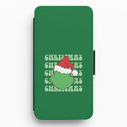 Green Creature Christmas Flip / Wallet Phone Case