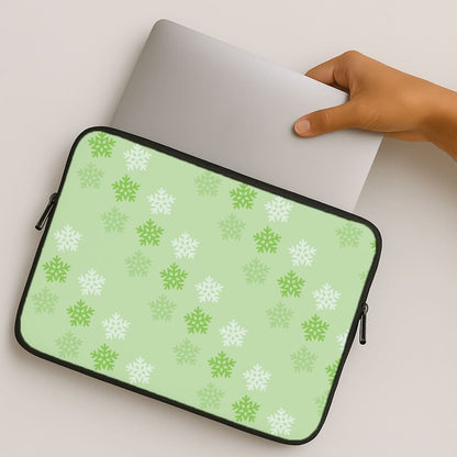 Green Slowflakes Christmas Pattern MacBook Cover