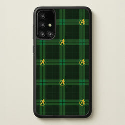 Superhero Team Green Tartan Pattern Galaxy A71 Case