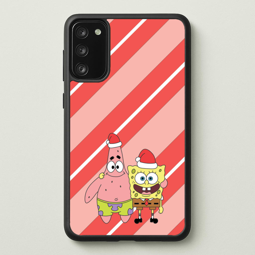Cartoon Sponge And Starfish Christmas Hats Galaxy A41 Case