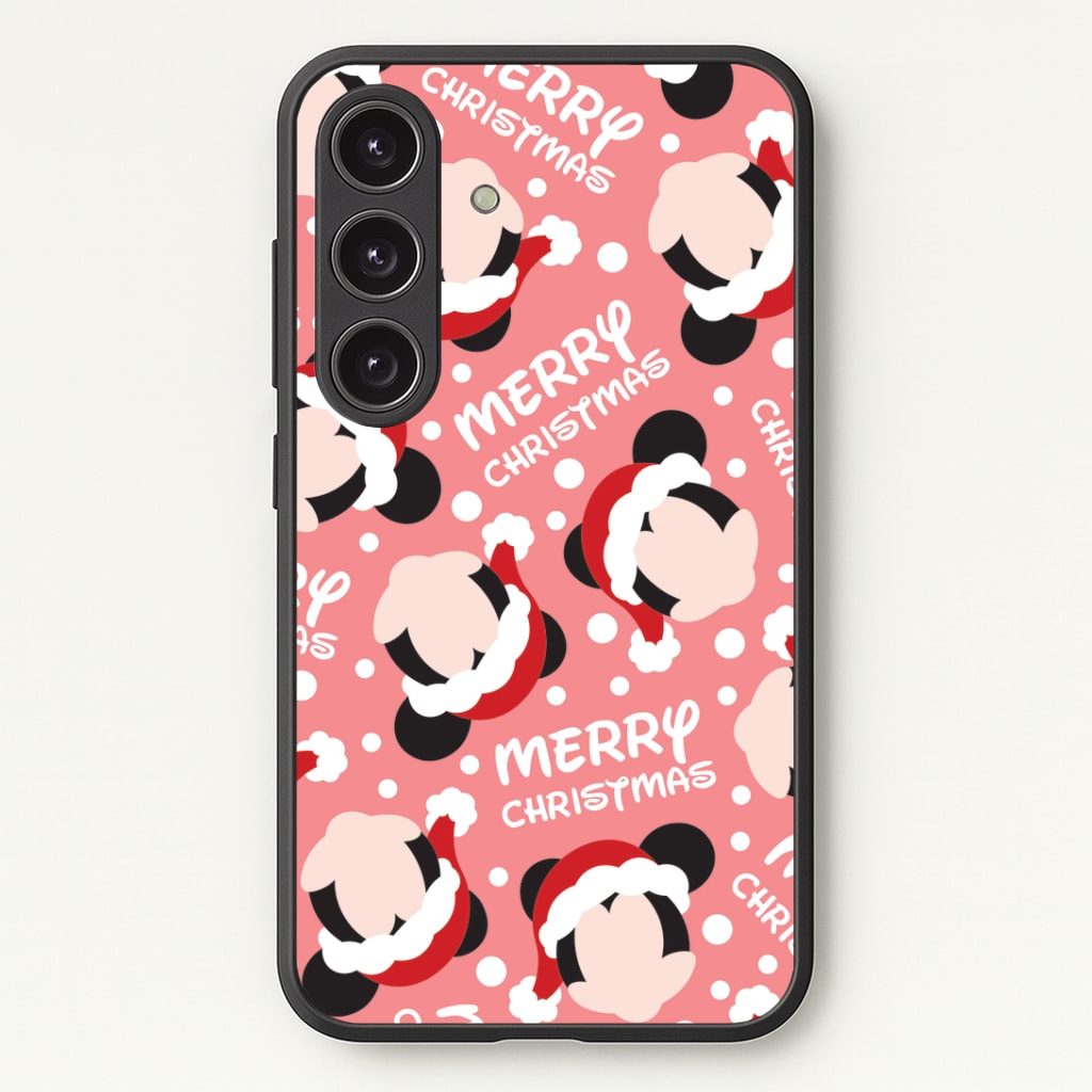 Merry Christmas Cartoon Mouse Pattern Galaxy S24 Case
