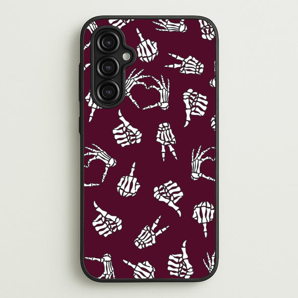 Skeleton Hands Pattern Galaxy A14 Case