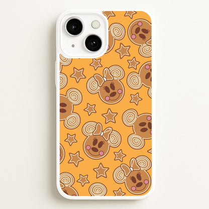 Cartoon Mouse Gingerbread Pattern iPhone 13 Case
