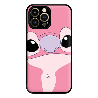 Cute Pink Alien Face iPhone 15 Pro Case