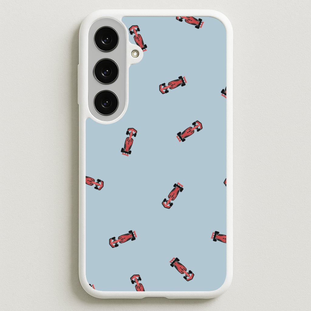 Race Cars Pattern Blue Galaxy S25FE Case