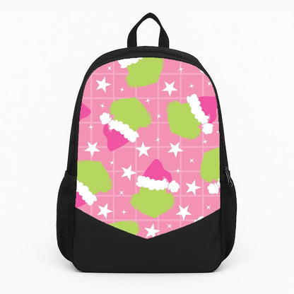 Pink Green Creature Xmas Pattern Backpack