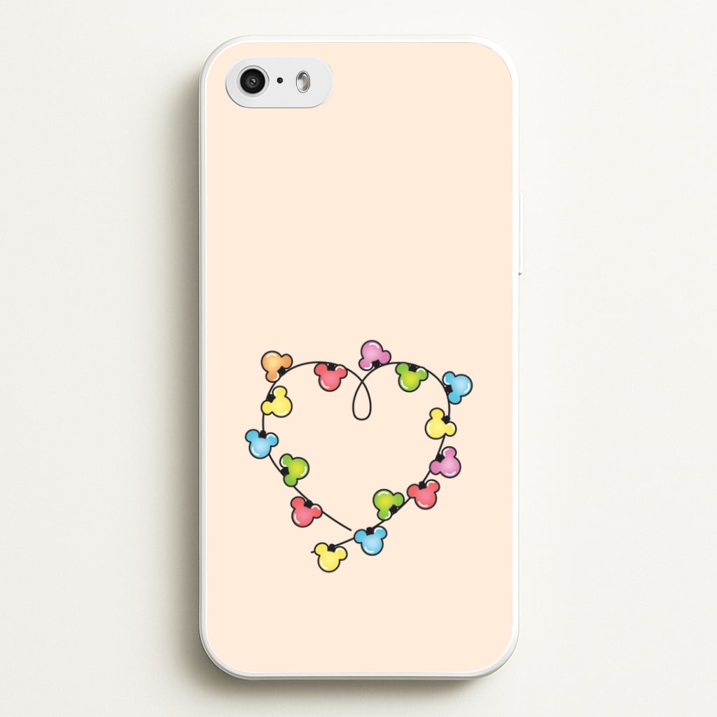 Cartoon Mouse Christmas Fairylights Heart iPhone 5 / 5s / SE 2016 Case