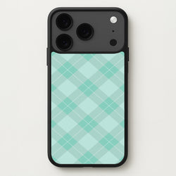Light Cyan Tartan Christmas Pattern iPhone 17 Pro Case