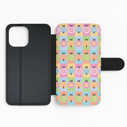 Cartoon Ladybugs Colourful Pattern Flip Phone Case