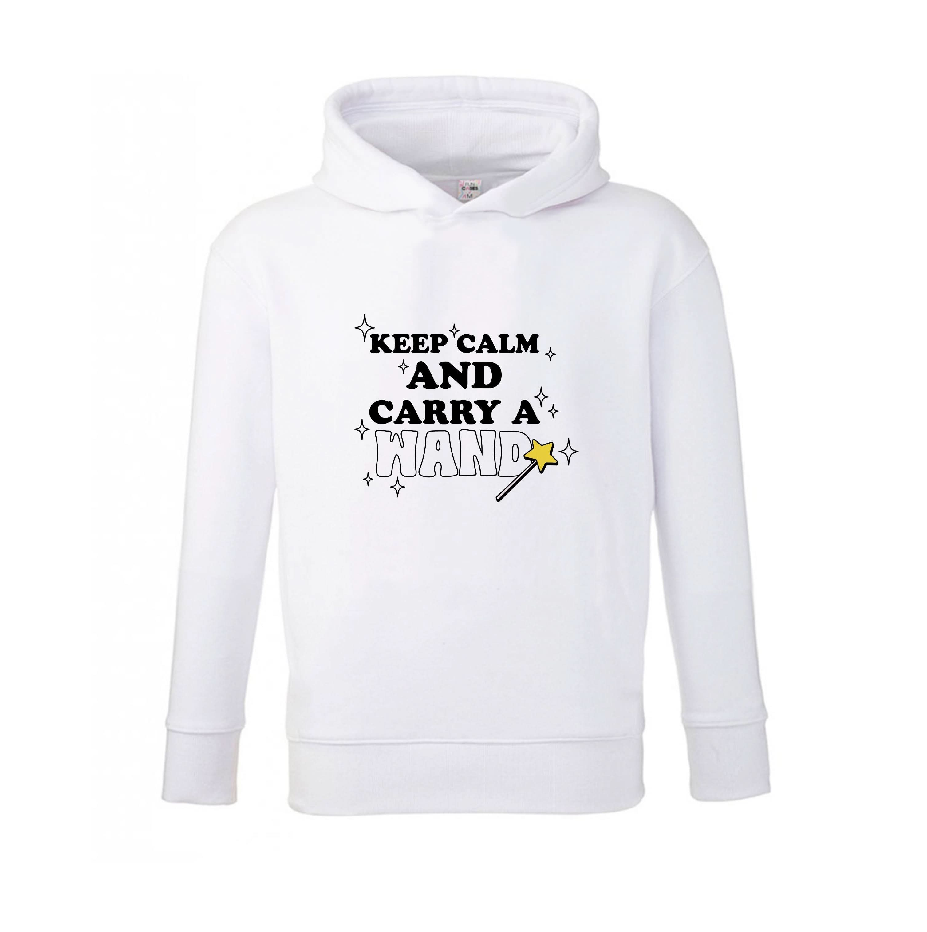 Keep Calm And Carry A Wand Kids Hoodie