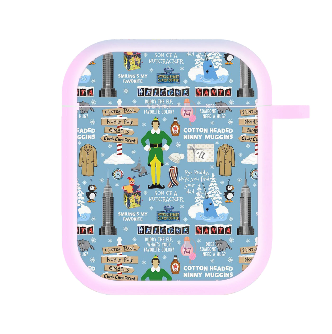 Blue Buddy The Elf Pattern AirPods Case