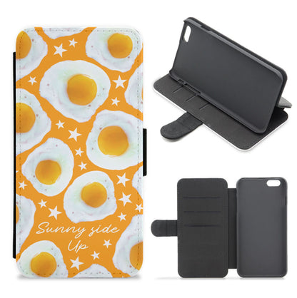Sunny Side Up Egg Pattern Flip / Wallet Phone Case