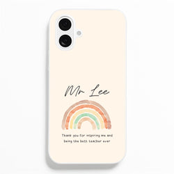 Biege Personalised Teacher Rainbow  iPhone 16 Plus Case