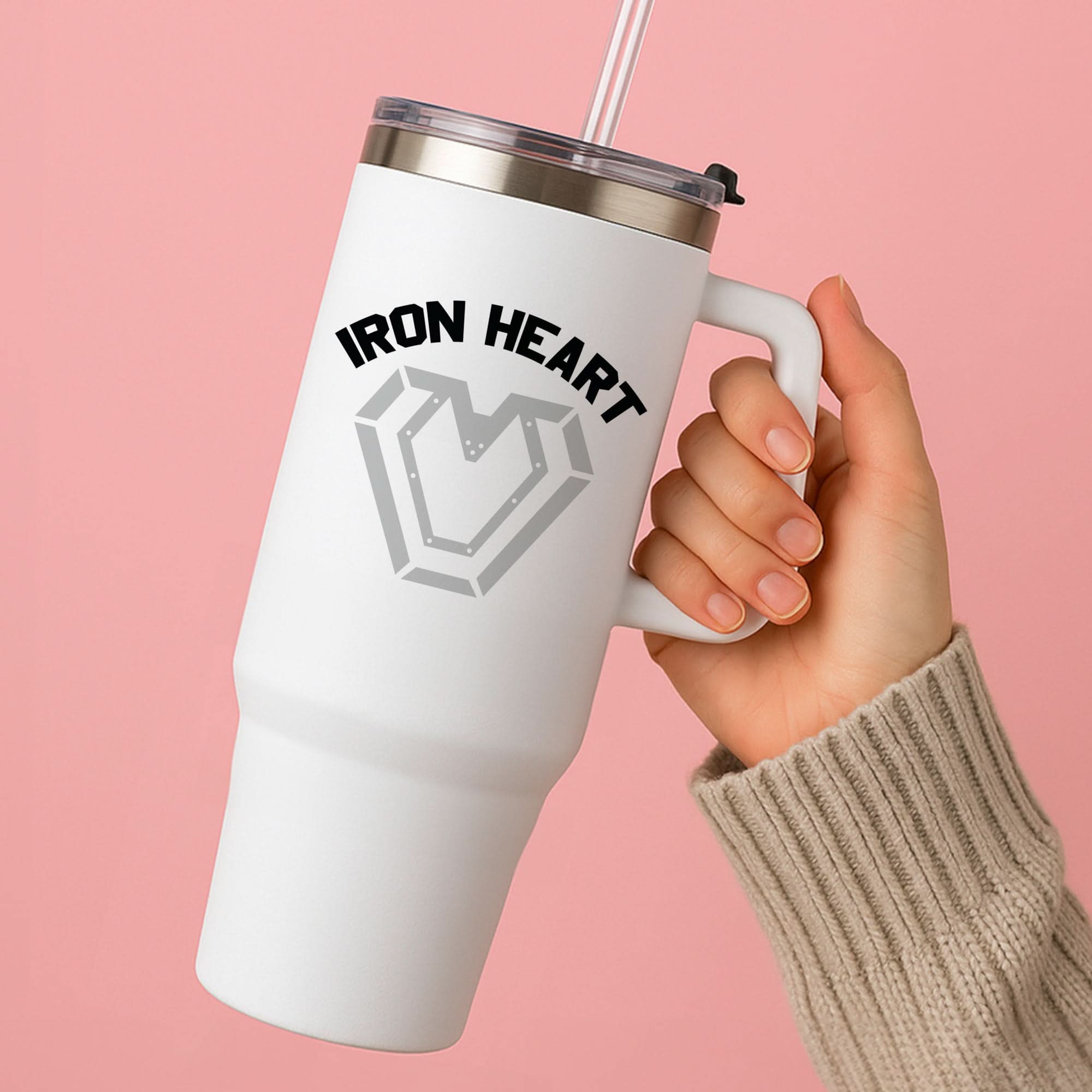 Metal Hero Heart Tumbler