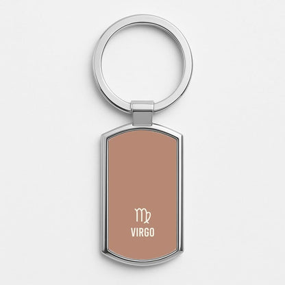 Virgo Pastel Zodiac Silver Metal Keyring