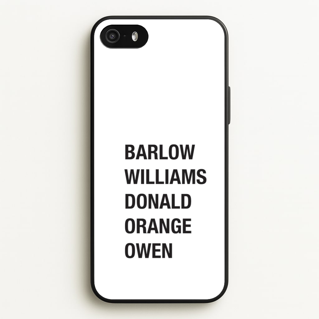 Take Band Members Names iPhone 5 / 5s / SE 2016 Case