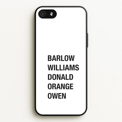 Take Band Members Names iPhone 5 / 5s / SE 2016 Case