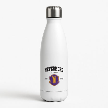 Addams Academy Purple White Water Bottle