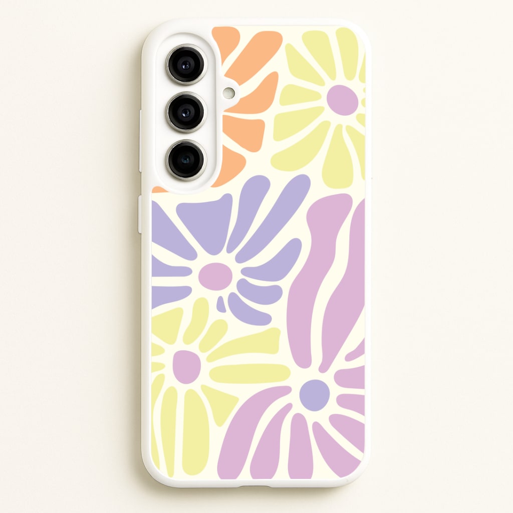 Pastel Abstract Flowers Galaxy A56 Case