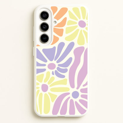 Pastel Abstract Flowers Galaxy A56 Case