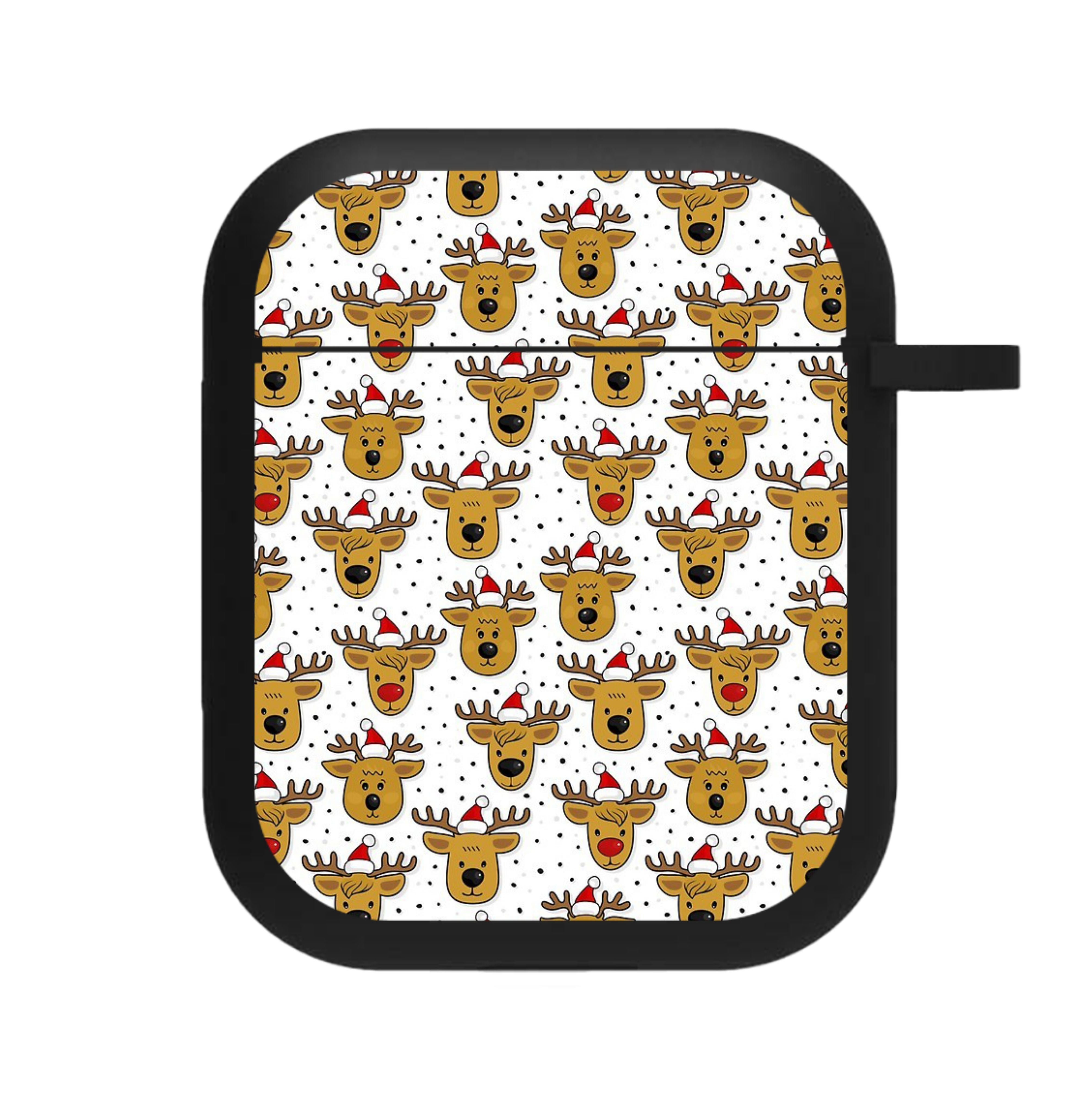 Reindeers In Santa Hats Pattern AirPods Case