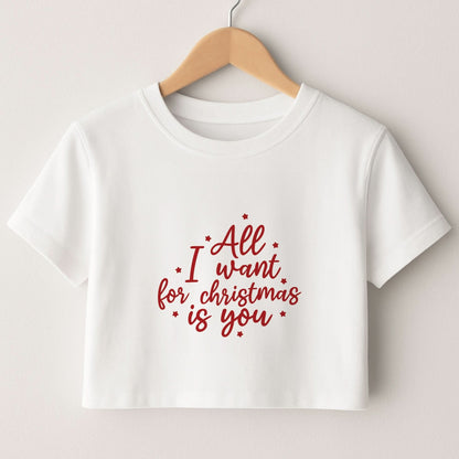 All I Want For Christmas Is You Stars Crop Top