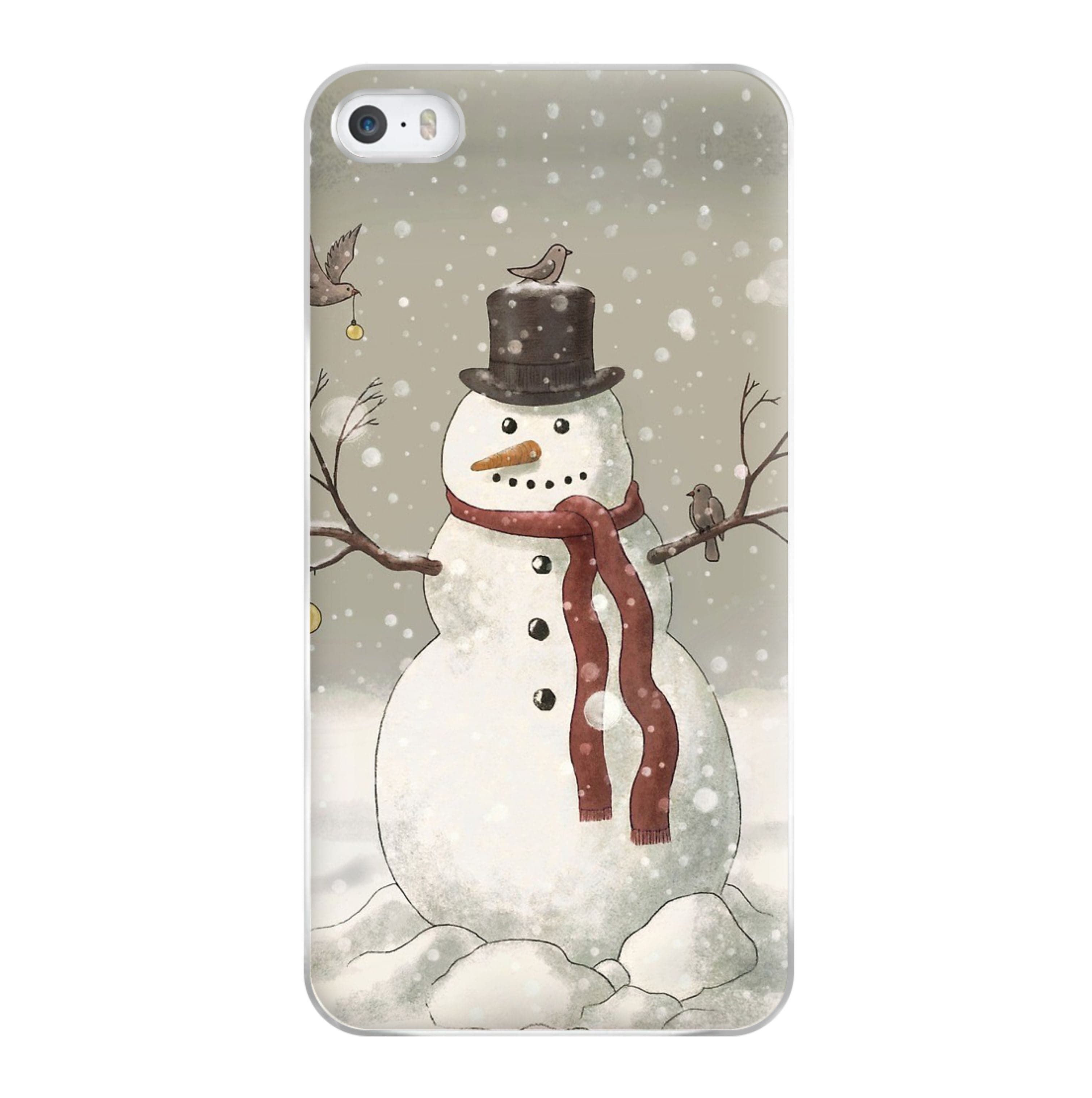 Christmas Snowman Drawing Phone Case