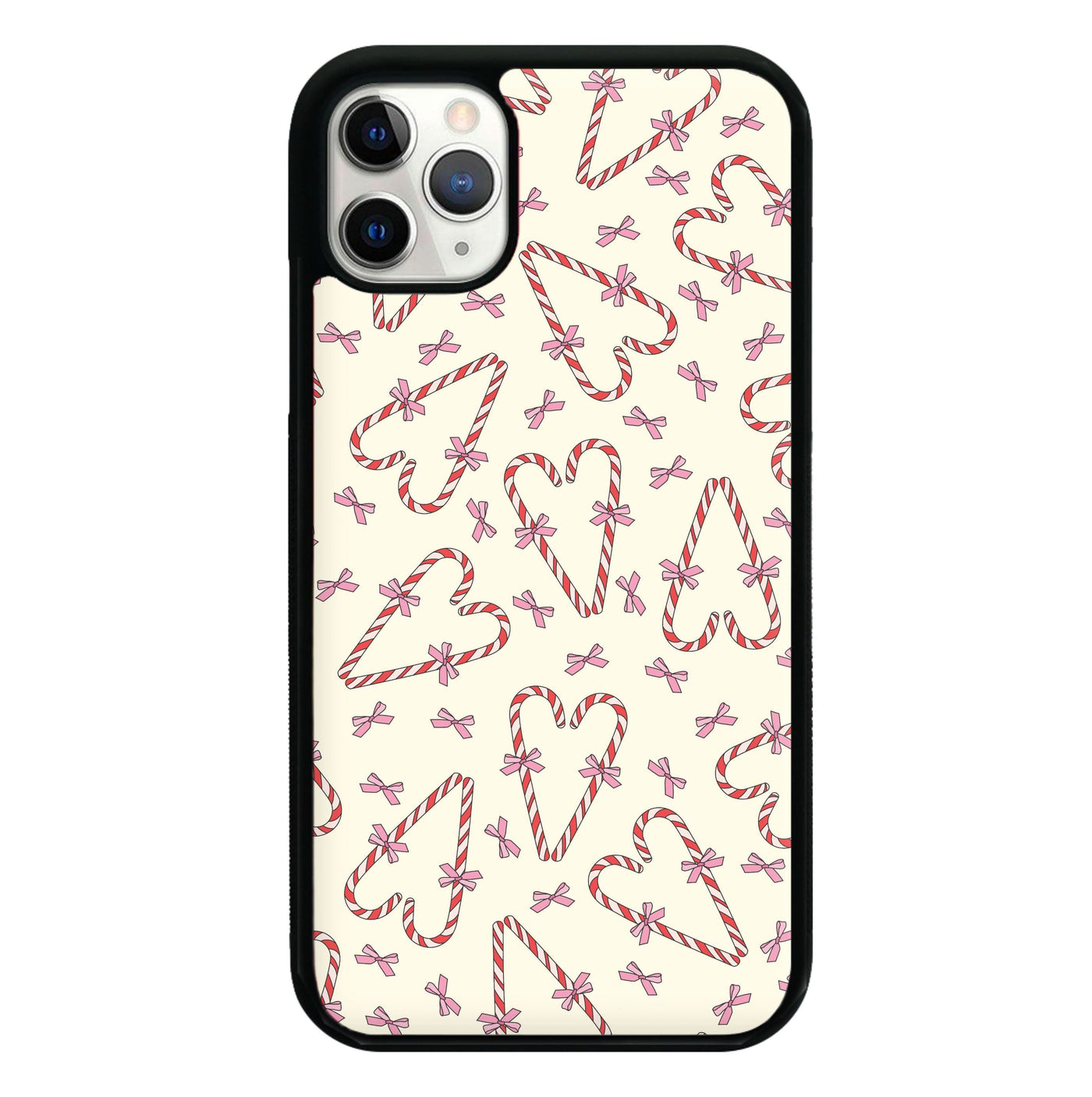 Candy Cane Love Heart Pattern Phone Case