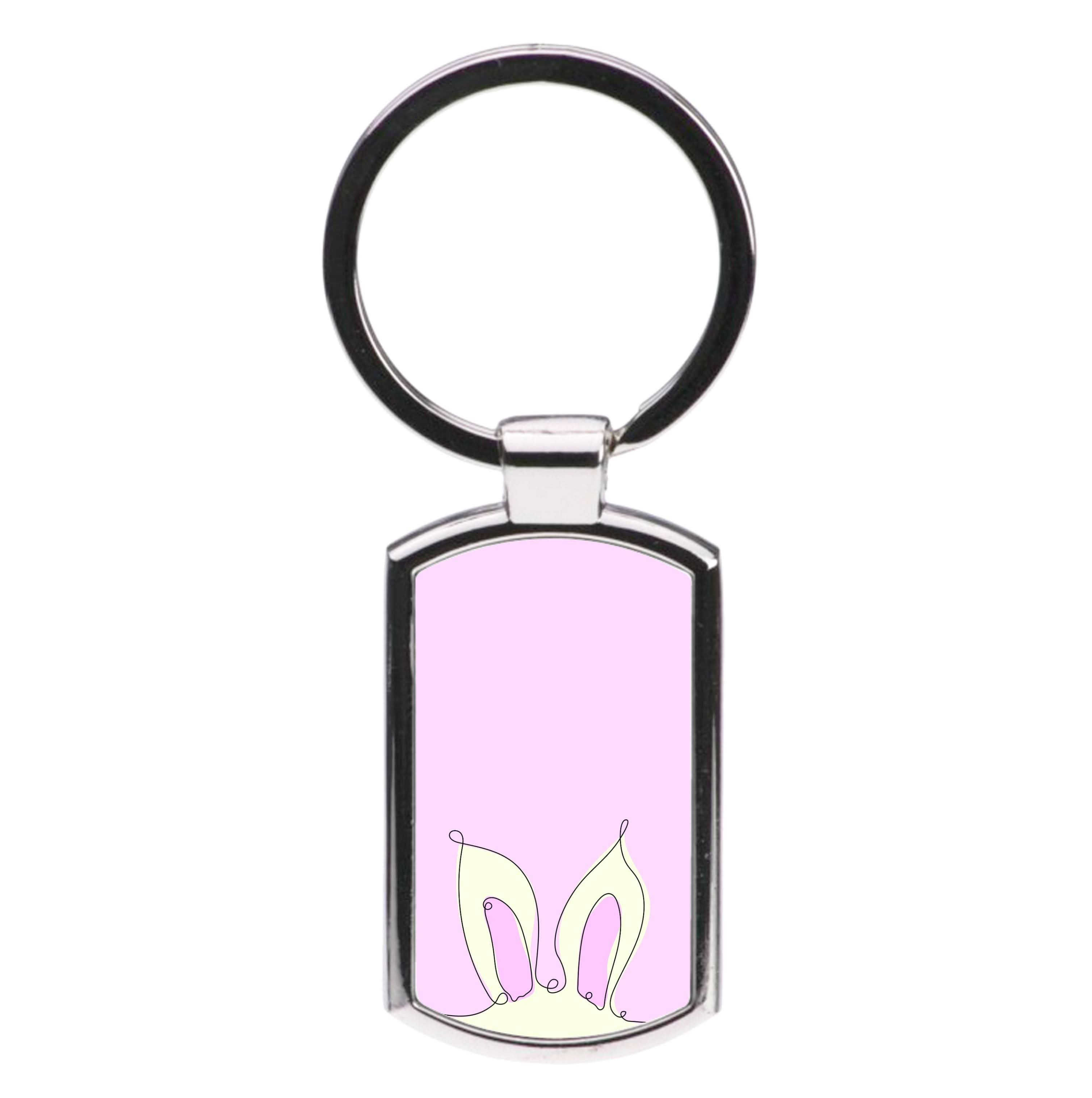 Outline Bunny Ears Luxury Keyring