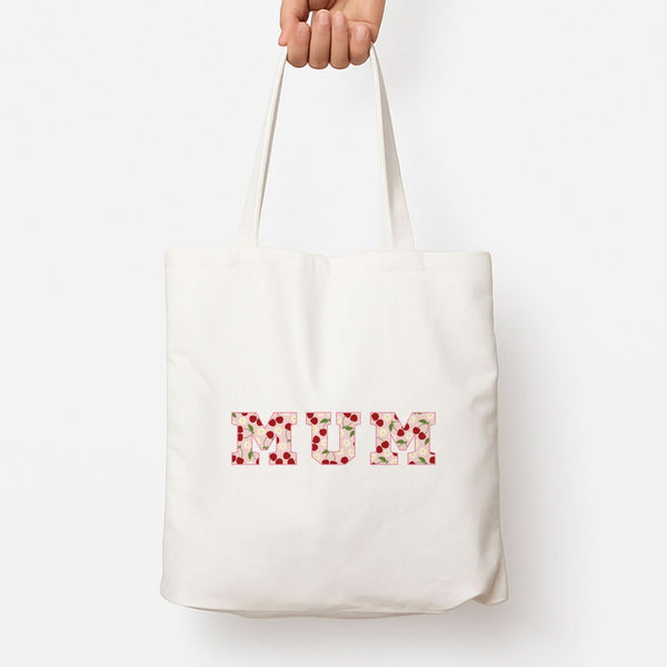 Floral Varsity Mum Tote Bag