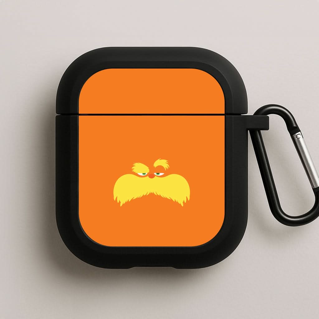 Orange Tree Creature Face Black AirPods Case
