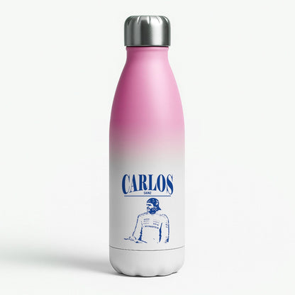 Carlos White And Blue Pink Water Bottle