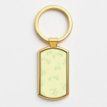 Sketched Winnie Pattern Gold Keyring