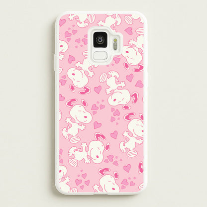 Cartoon Beagle Valentine Hearts Pattern Galaxy S9 Case