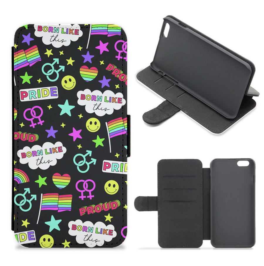 Dark Pride Stickers Flip / Wallet Phone Case